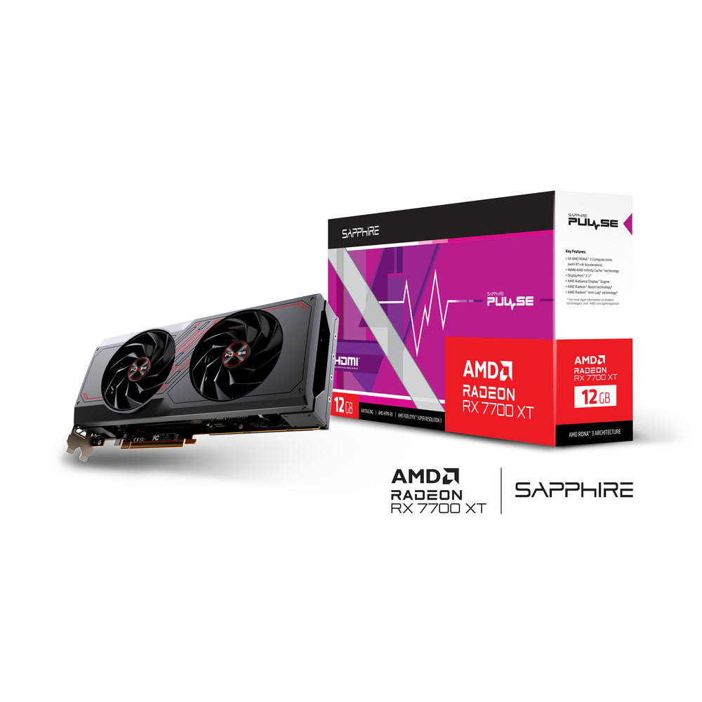 SAPPHIRE PULSE AMD Radeon RX 7700 XT 12GB GDDR6 Graphics Card