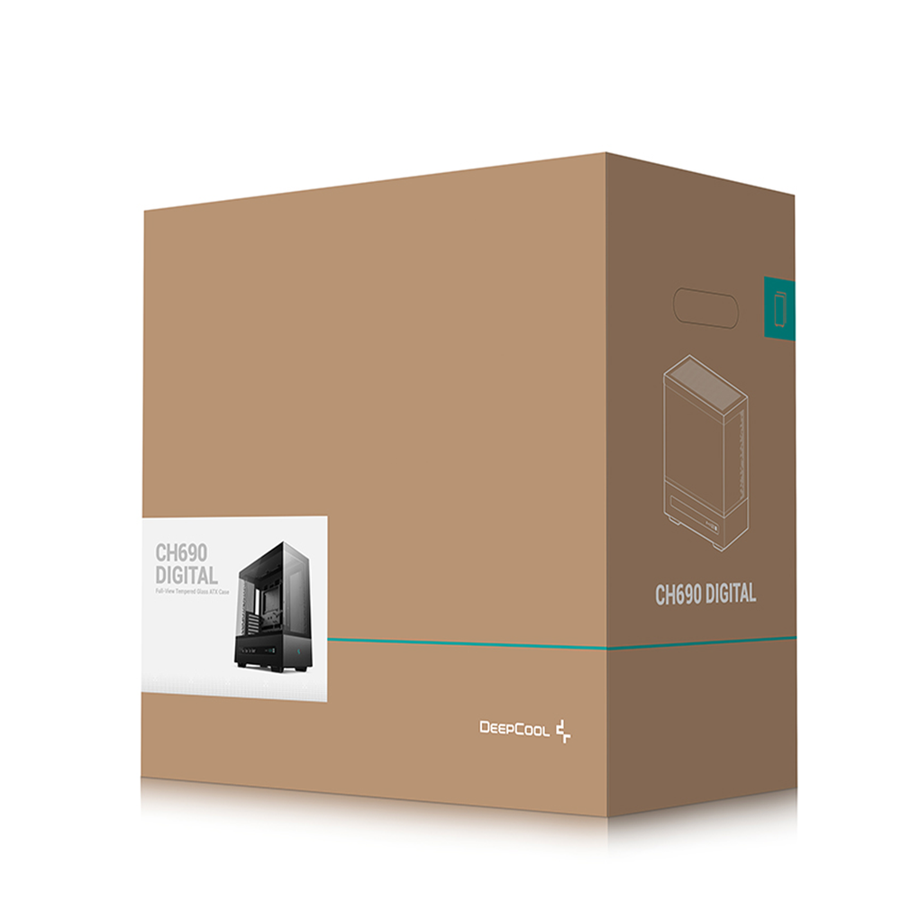 DEEPCOOL CH690 Digital Black ATX Mid‑Tower Case with Display