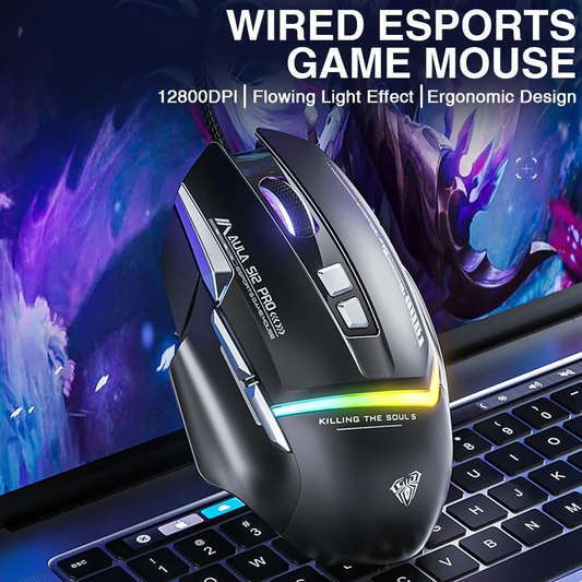 AULA S12 Pro RGB Wired Gaming Mouse | Black