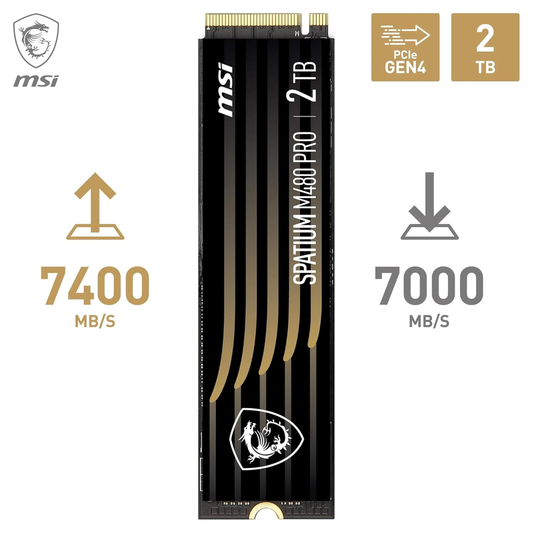 MSI SPATIUM M480 PRO 2TB PCIe 4.0 NVMe M.2 SSD