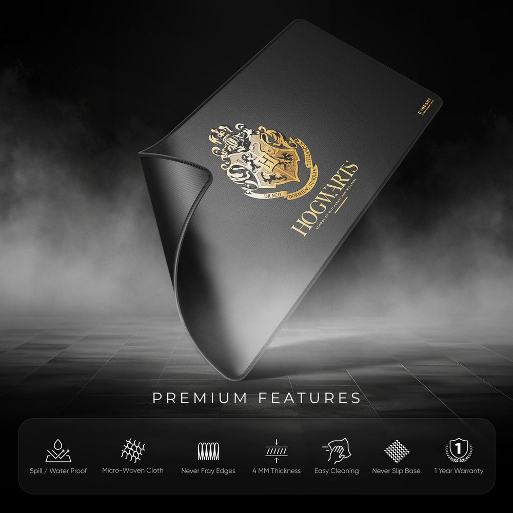 Cybeart | Hogwarts Gaming Desk Mat | Waterproof, Never Slip Base, Stitched Edges, Esports Grade