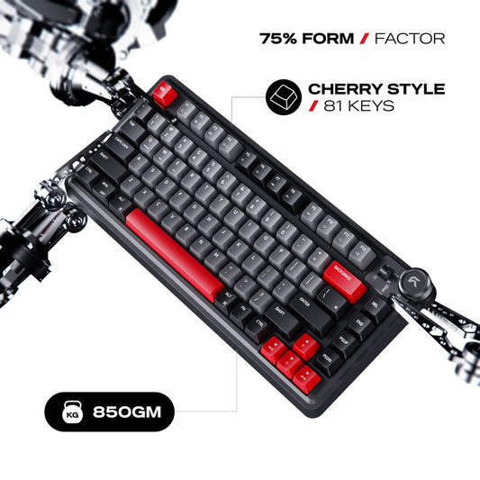 Cybeart Nighthawk 75 TKL Tri-Mode Wireless RGB Mechanical Keyboard Black