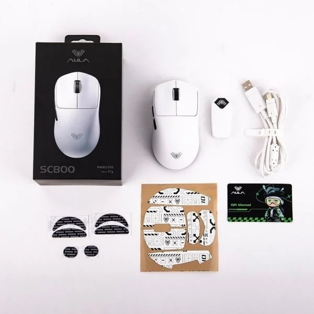 AULA SC800 Tri-Mode Wireless Ultra-Light Gaming Mouse | White (SC800W)