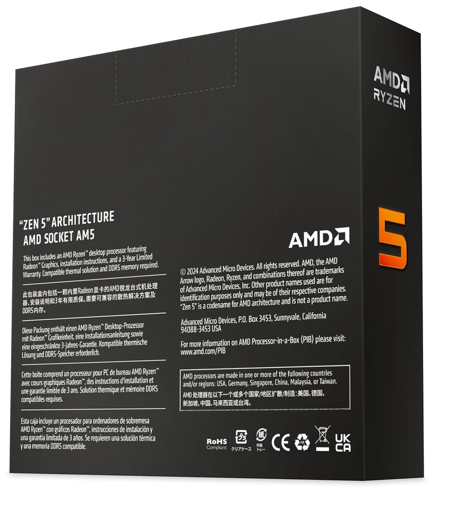 AMD Ryzen 5 9600X – 6 Core / 12 Thread AM5 Desktop Processor