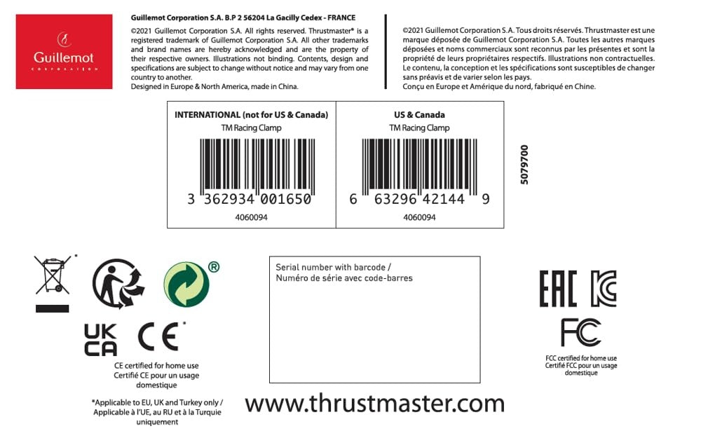 Thrustmaster TM Racing Clamp — Desk Mount for Sim Add-Ons