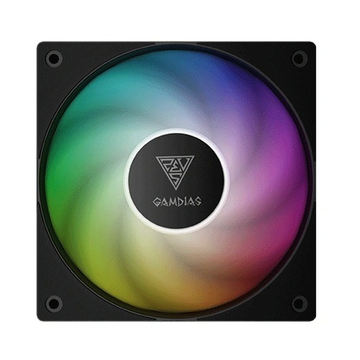 GAMDIAS NOTUS M1-1201 ARGB 120mm PWM Case Fan (400–1600 RPM, 57.56 CFM, Hydraulic Bearing, Swappable Forward/Reverse Blade)