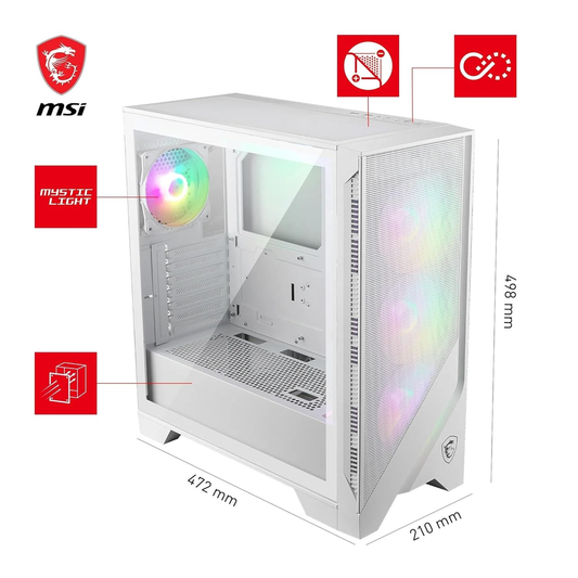 MSI MAG FORGE 320R AIRFLOW WHITE ARGB ATX Mid Tower PC Case