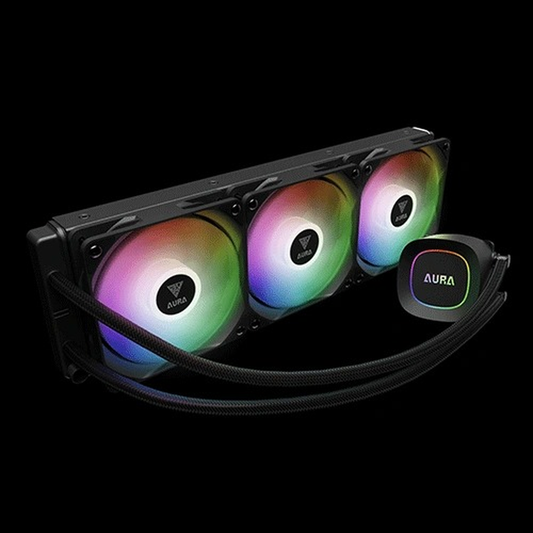 GAMDIAS AURA GL360 LITE ARGB 360mm CPU Liquid Cooler (Triple 120mm PWM Fans, Copper Base, Intel LGA 1851/1700 & AMD AM5/AM4)