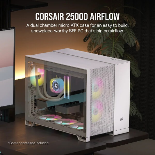 Corsair 2500D AIRFLOW Mid-Tower Dual Chamber PC Case White