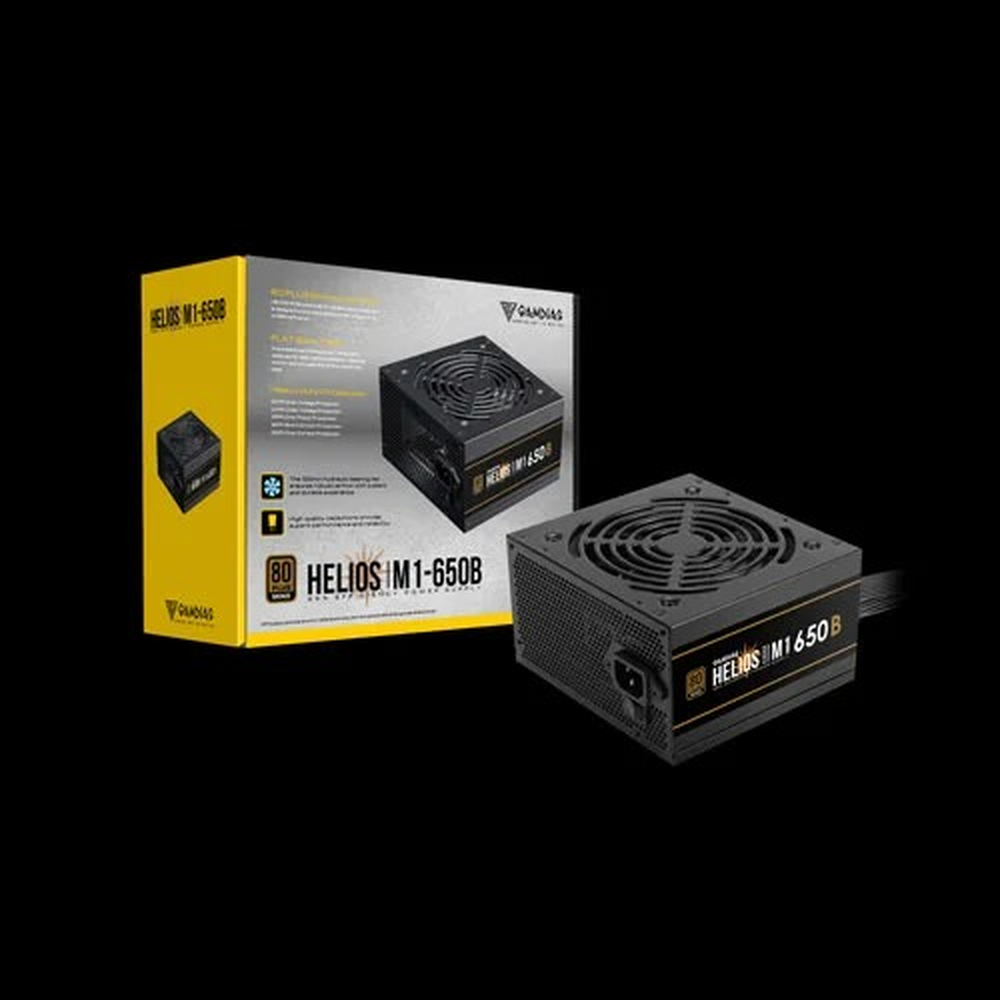 GAMDIAS HELIOS M1-650B 650W 80+ Bronze Non-Modular ATX Power Supply (120mm Hydraulic Fan, Dual PCIe, Flat Cables)
