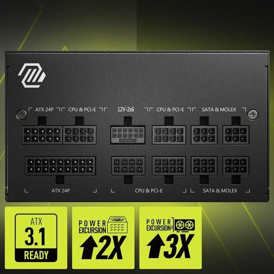 MSI MAG A750GL PCIE5 750W 80+ Gold Fully Modular PCIe 5.0 ATX 3.1 Power Supply Unit