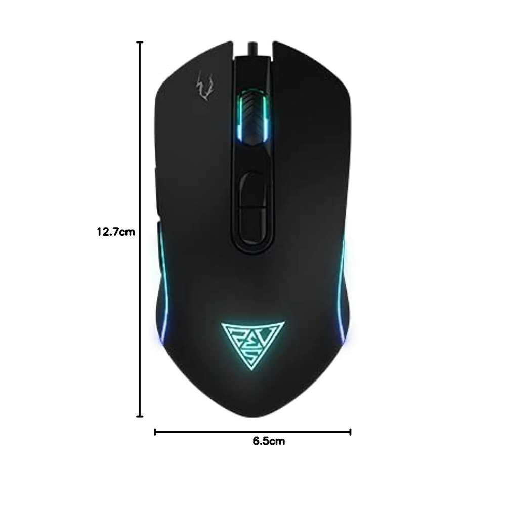 GAMDIAS ZEUS E3 RGB Gaming Mouse + NYX E1 Mouse Mat Combo (3600 DPI, 7 Buttons, RGB Breathing, Non-Slip Double-Layered Mousepad)