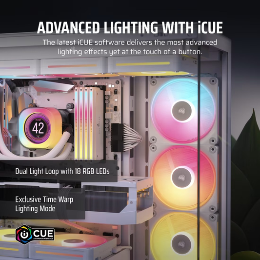iCUE LINK LX120-R RGB 120mm PWM Reverse Fans Starter Kit - White