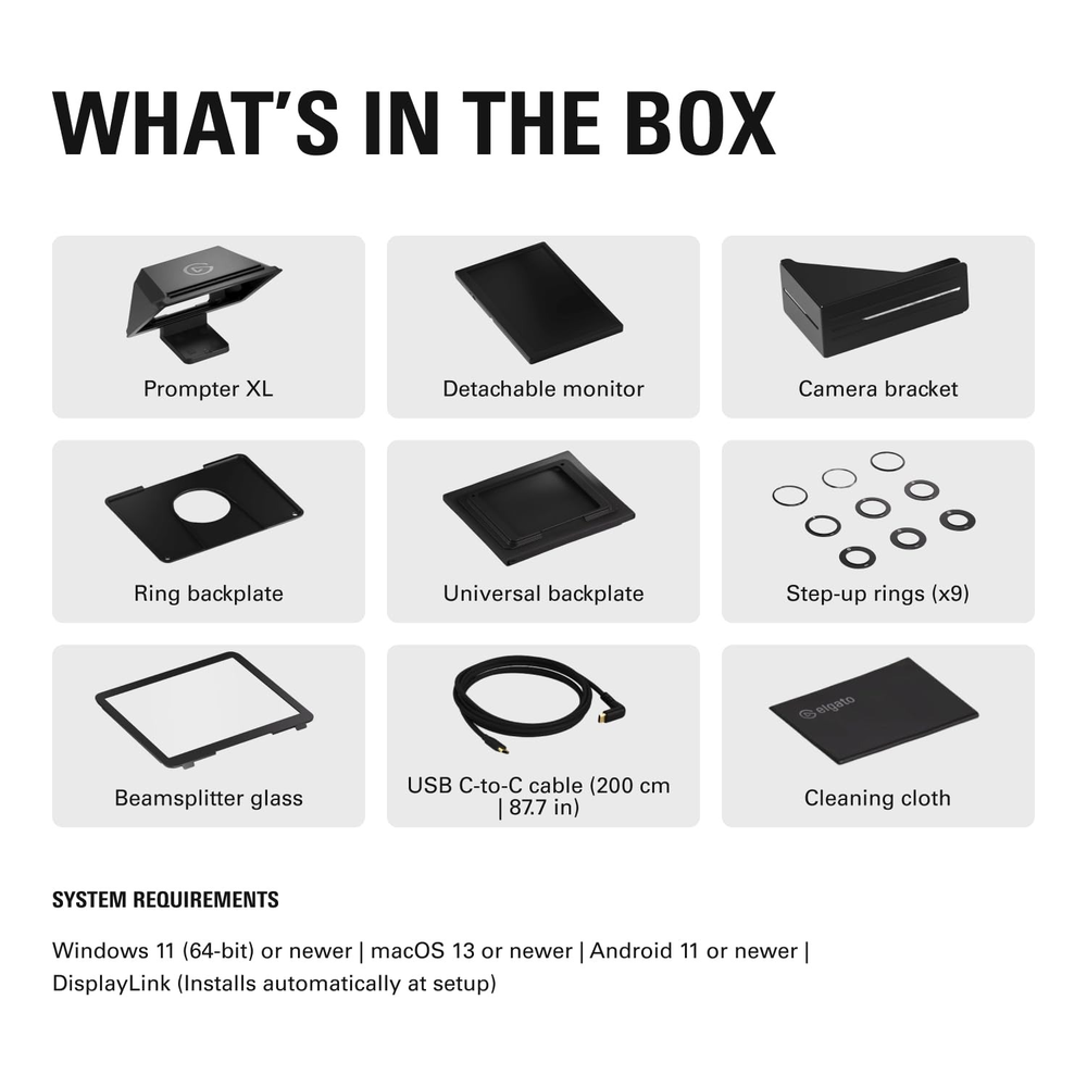 Elgato Prompter XL – Full-Sized Teleprompter with 15.6" Display