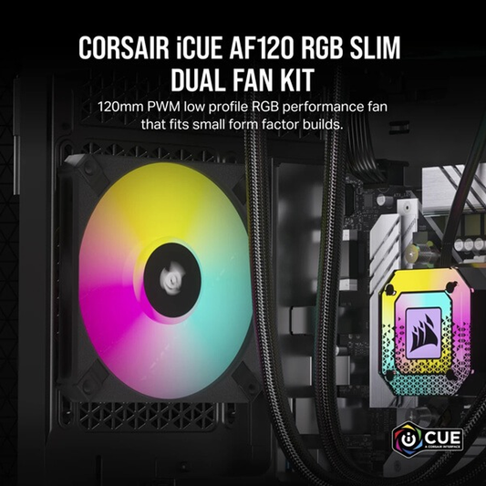 Corsair Fan iCUE AF120 RGB SLIM 120mm — Black Twin Pack