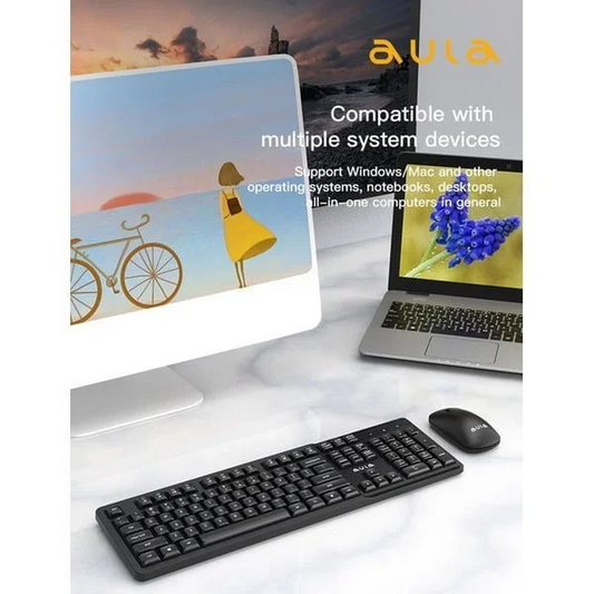AULA AC202B Wireless Keyboard & Mouse Combo | Black (AC202B)