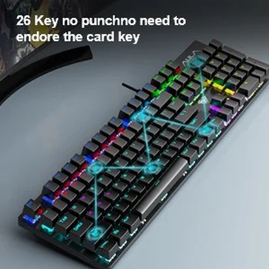 AULA S2022B Full Size Wired Mechanical Gaming Keyboard | Black, Blue Switch (S2022B)