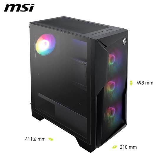 MSI MAG FORGE 130A AIRFLOW Auto RGB ATX Mid Tower PC Case
