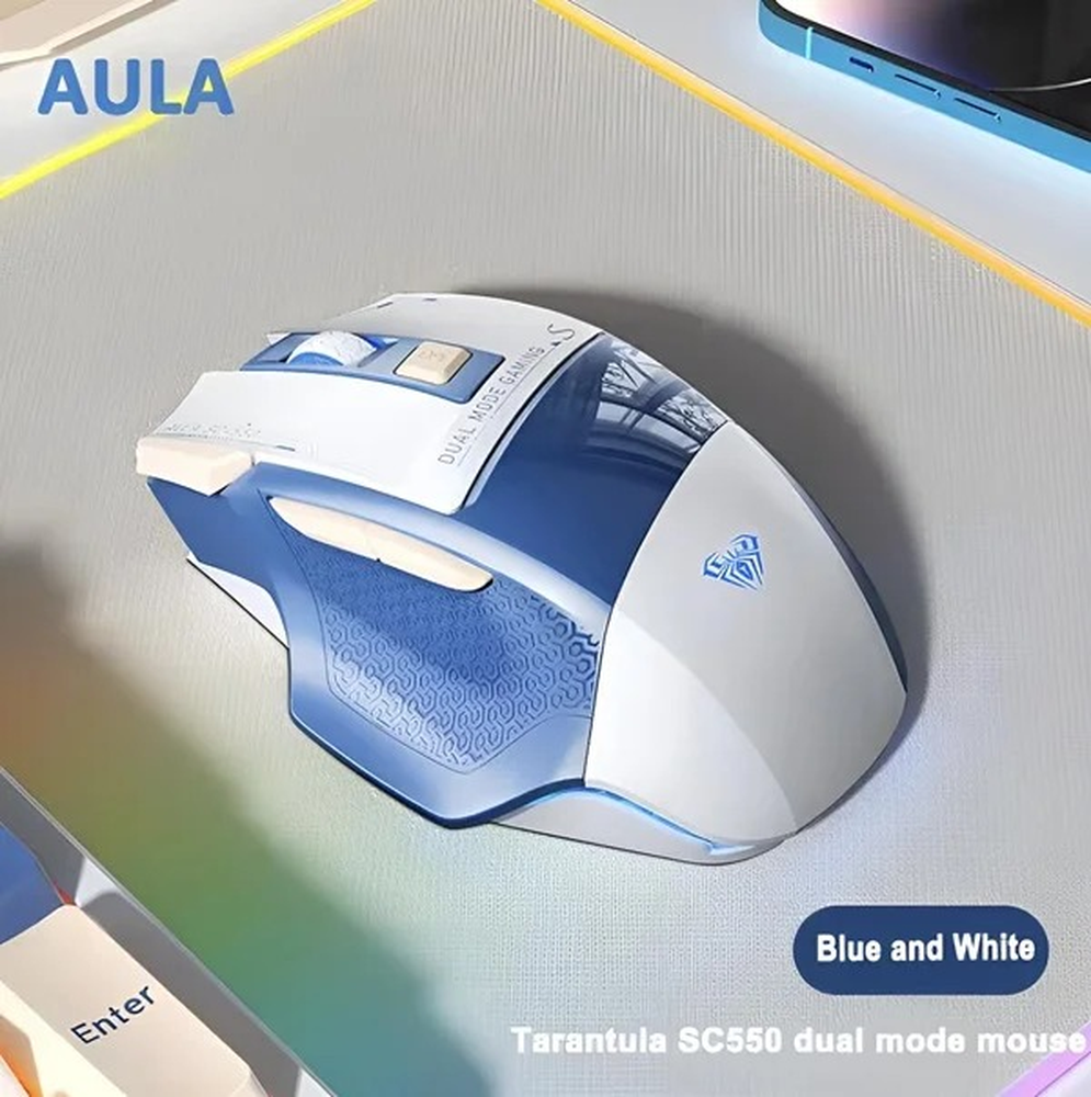 AULA SC550 Dual-Mode Wireless RGB Gaming Mouse | Blue (SC550U)