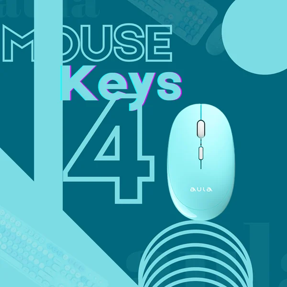 AULA AC306 Type2 Wireless Retro Keys Keyboard & Mouse Combo | Blue (AC306U2)