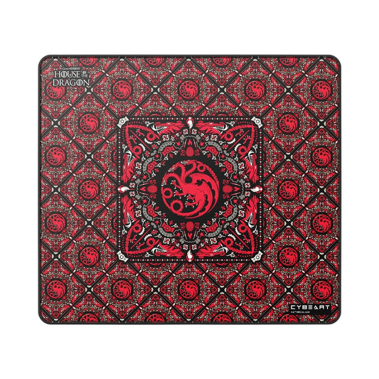 Cybeart | House Targaryen Gaming Desk Mat | Waterproof, Never Slip Base, Stitched Edges, Esports Grade