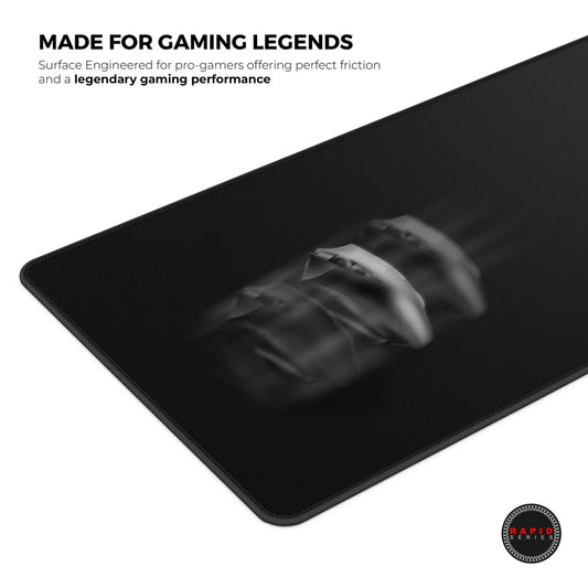 Cybeart | Ghost (Black) Gaming Desk Mat | Waterproof, Never Slip Base, Stitched Edges, Esports Grade