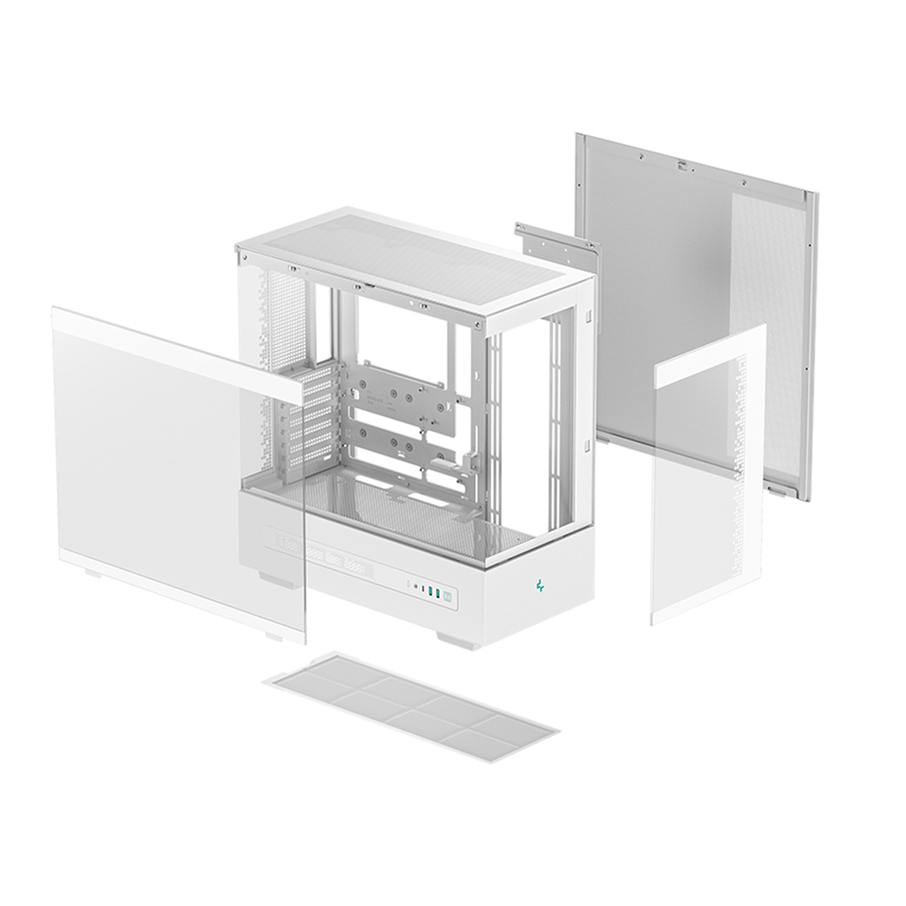 DEEPCOOL CH690 Digital White ATX Mid‑Tower Case with Display