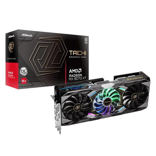 ASRock Radeon RX 9070 XT Taichi 16GB OC Graphics Card (Black)