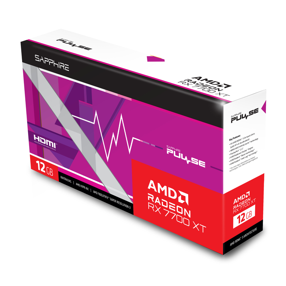 SAPPHIRE PULSE AMD Radeon RX 7700 XT 12GB GDDR6 Graphics Card