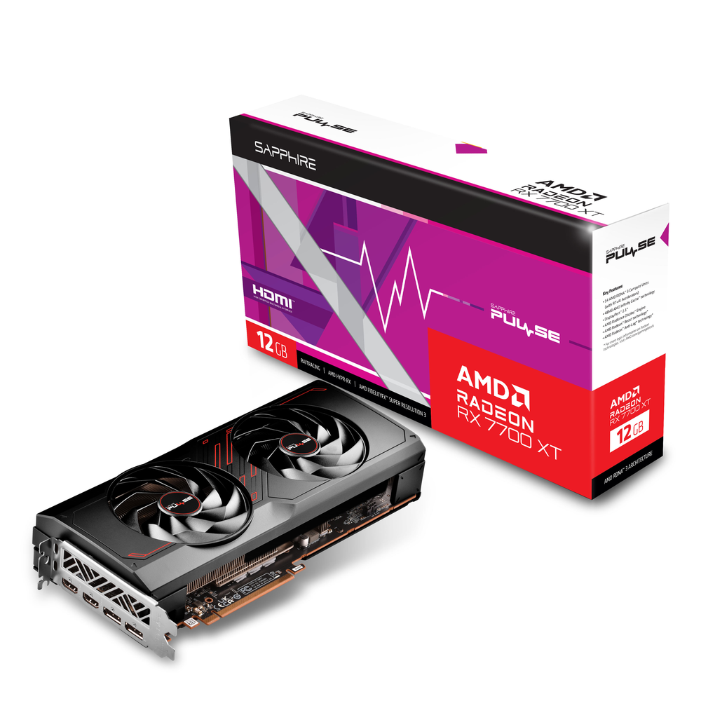SAPPHIRE PULSE AMD Radeon RX 7700 XT 12GB GDDR6 Graphics Card