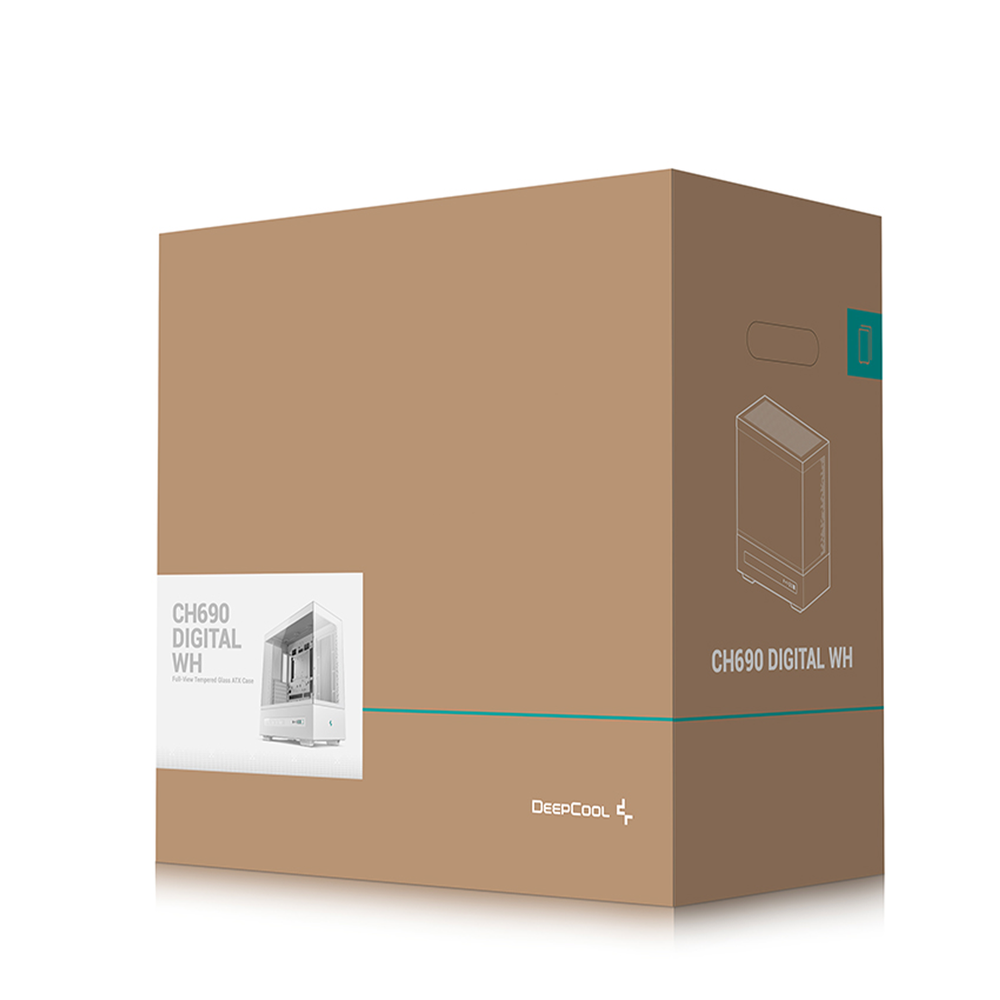 DEEPCOOL CH690 Digital White ATX Mid‑Tower Case with Display