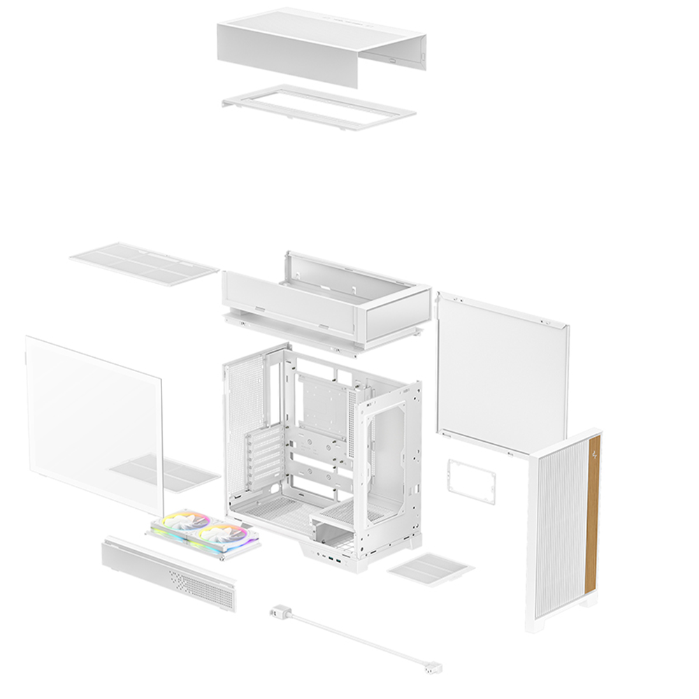 DEEPCOOL CL660 White Hyper‑Split ATX Mid‑Tower Case