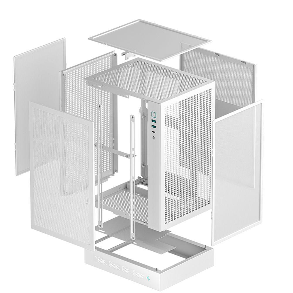 DEEPCOOL CH170 DIGITAL White Vertical Mini‑ITX Case with Screen