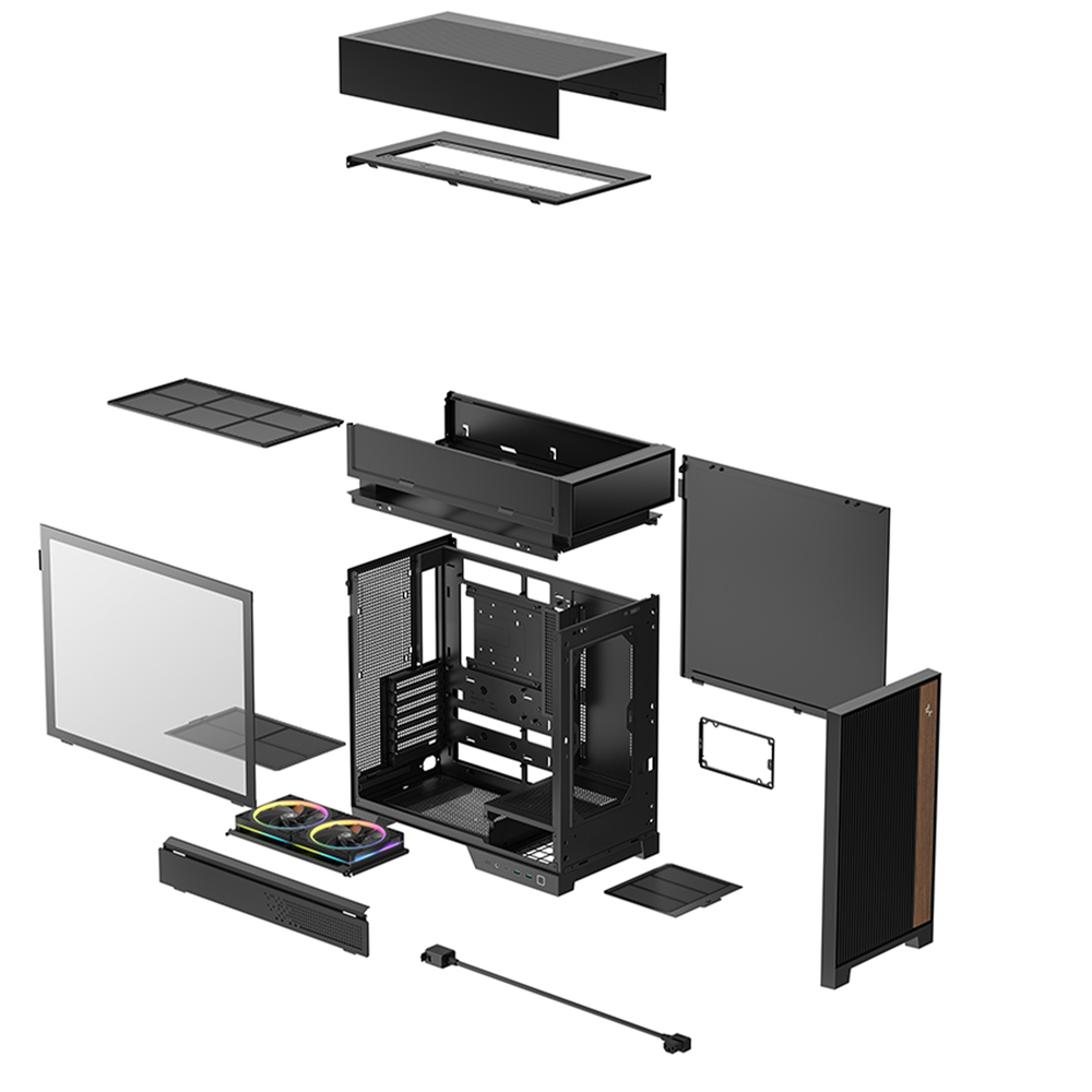 DEEPCOOL CL660 Black Hyper‑Split ATX Mid‑Tower Case