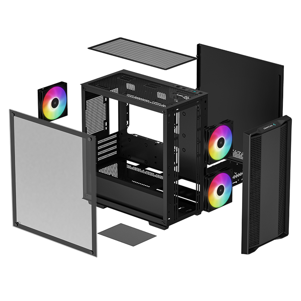 DEEPCOOL CC360 ARGB Black Micro-ATX Airflow Case