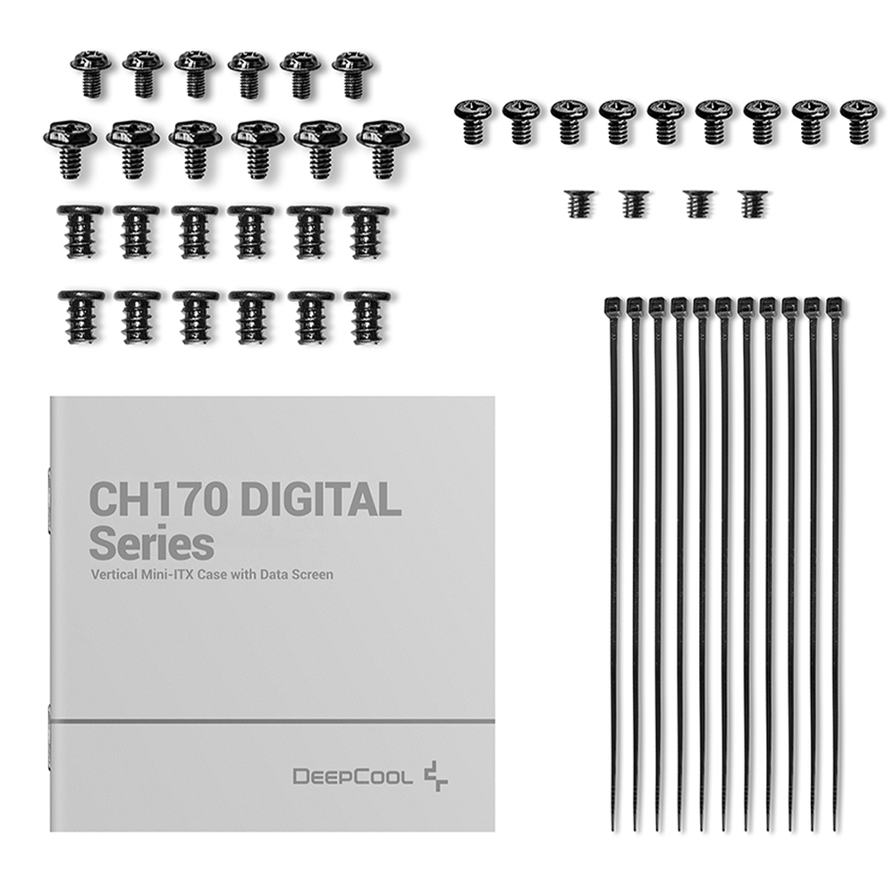 DEEPCOOL CH170 DIGITAL Black Vertical Mini‑ITX Case with Screen