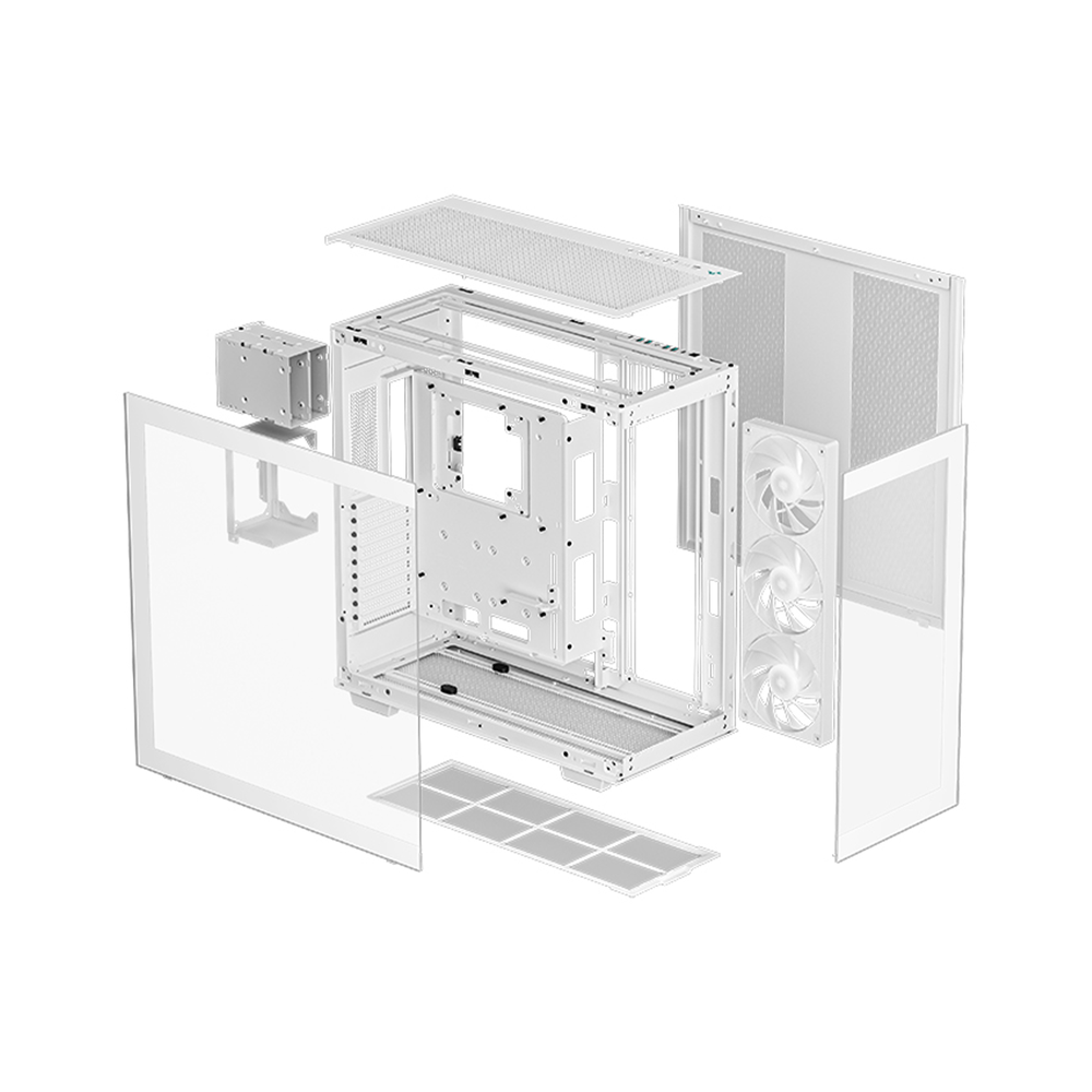 DEEPCOOL CH780 White Panoramic E‑ATX Full Tower Case