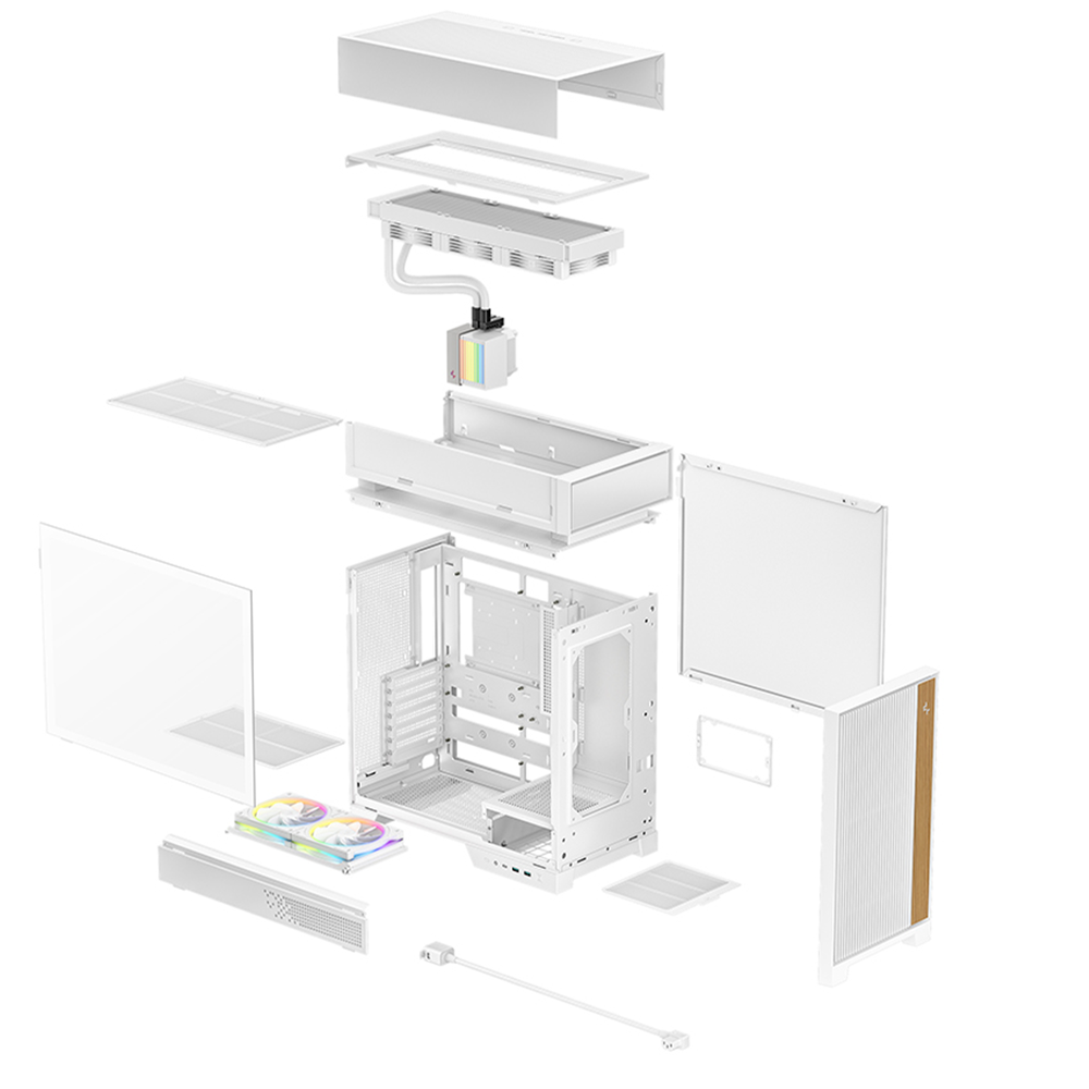 DEEPCOOL CL6600 White Hyper‑Split ATX Case with 360 mm ARGB AIO