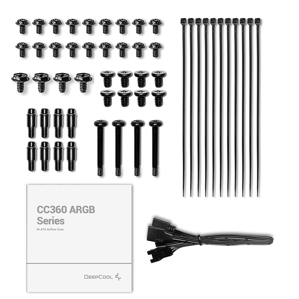 DEEPCOOL CC360 ARGB Black Micro-ATX Airflow Case