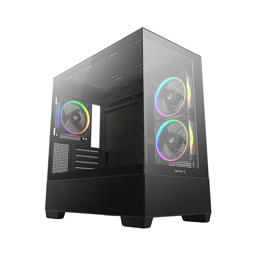 DEEPCOOL CG380 3F Black Micro-ATX Panoramic Case