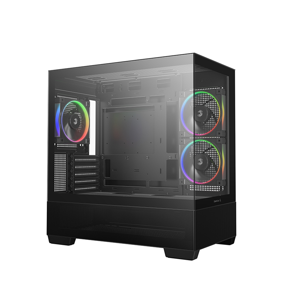 DEEPCOOL CG380 3F Black Micro-ATX Panoramic Case