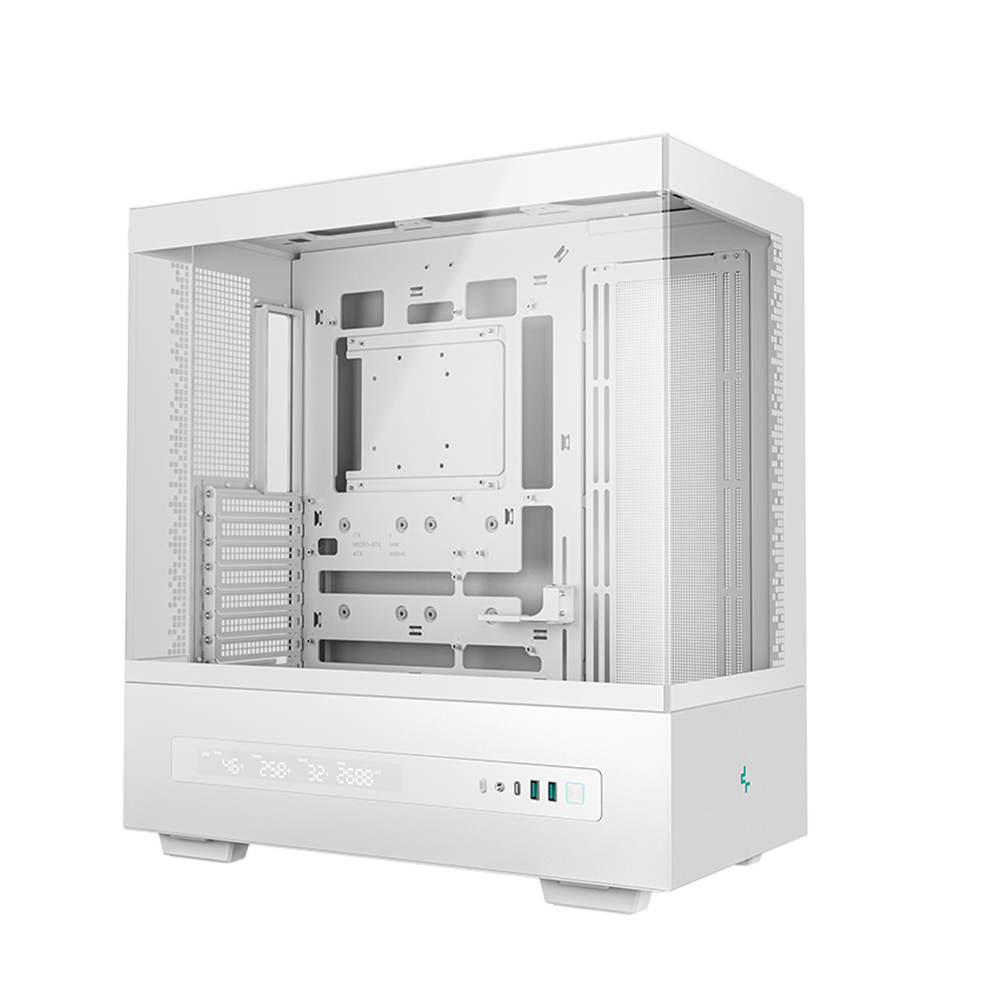 DEEPCOOL CH690 Digital White ATX Mid‑Tower Case with Display