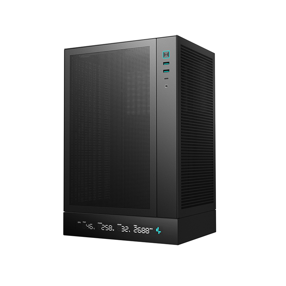 DEEPCOOL CH170 DIGITAL Black Vertical Mini‑ITX Case with Screen
