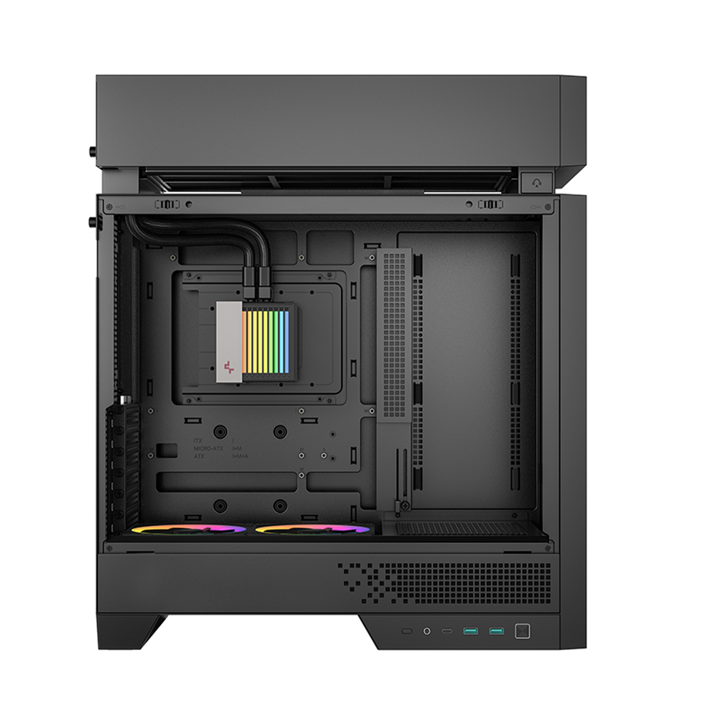 DEEPCOOL CL6600 Black Hyper‑Split ATX Case with 360 mm ARGB AIO