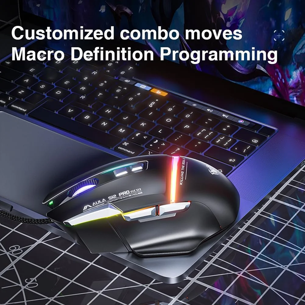 AULA S12 Pro RGB Wired Gaming Mouse | Black