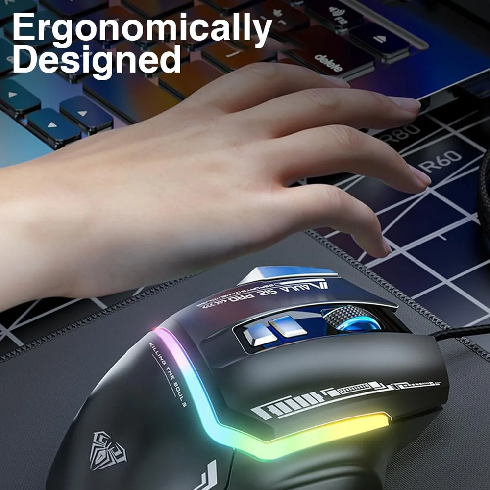 AULA S12 Pro RGB Wired Gaming Mouse | Black