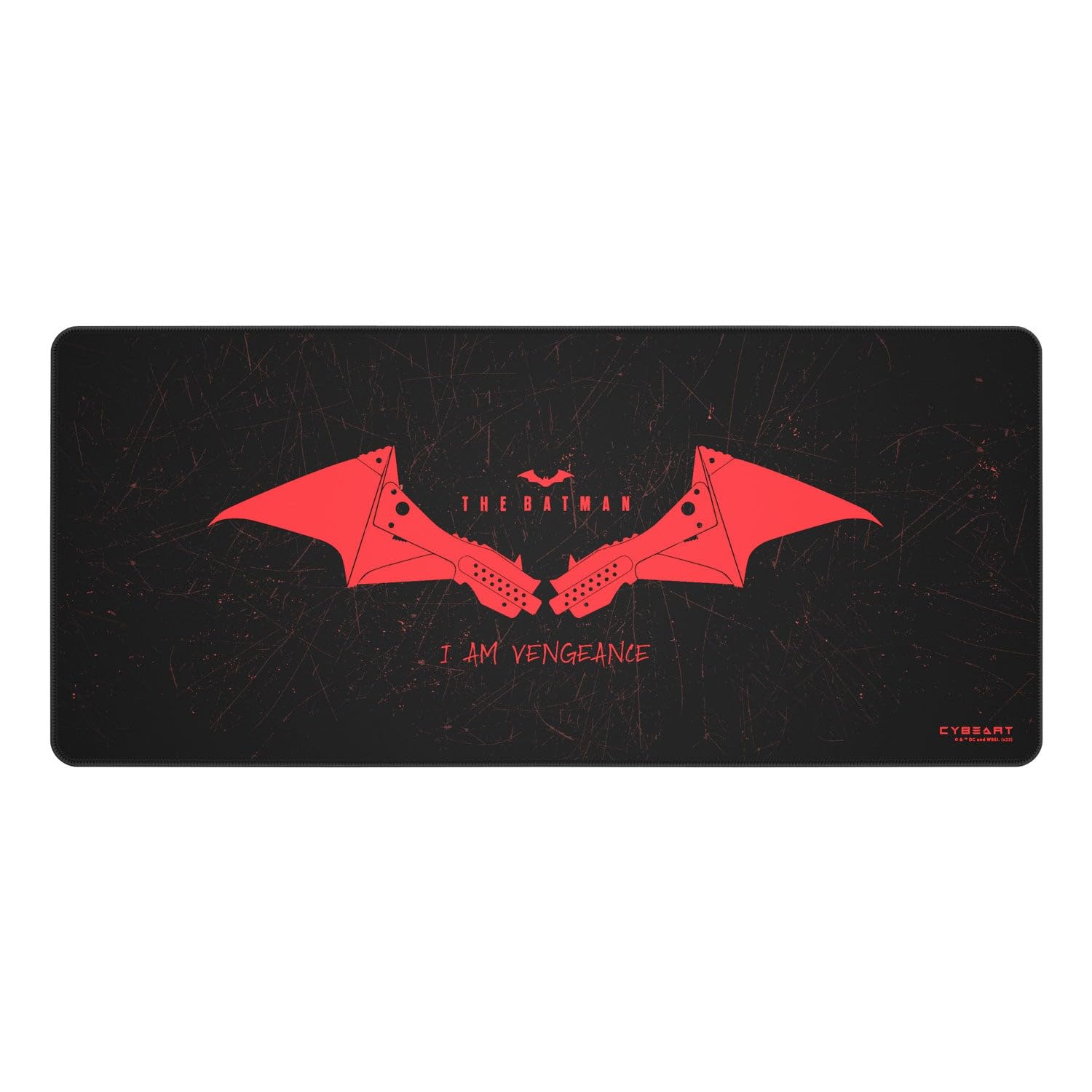 Cybeart | The Batman Gaming Desk Mat | Waterproof, Never Slip Base, Stitched Edges, Esports Grade
