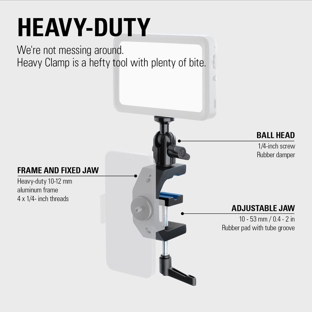 Elgato Heavy Clamp – Professional Mount with Ball Head
