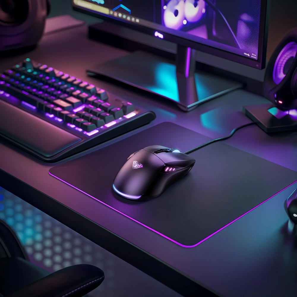 AULA F815 RGB Wired Ergonomic Gaming Mouse | Black (F815B)