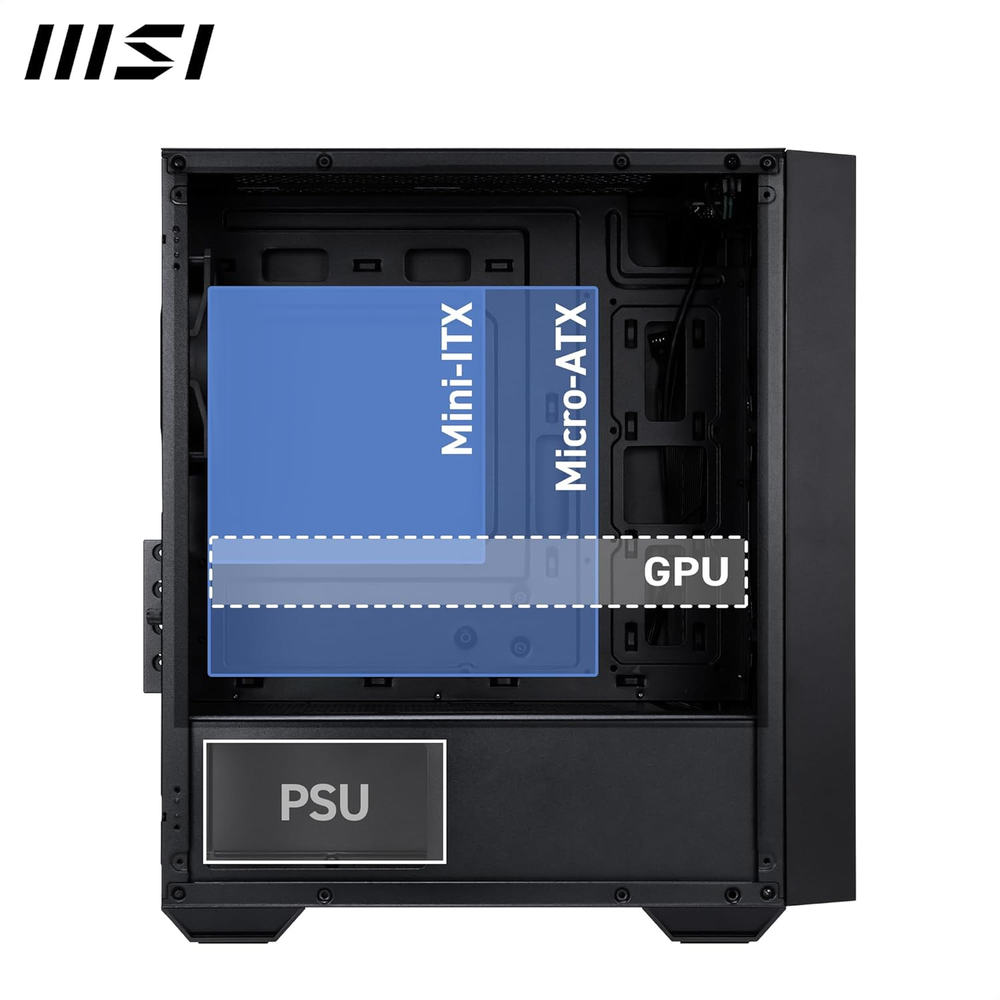 MSI PRO FORGE M050A Auto RGB M-ATX Mini Tower PC Case